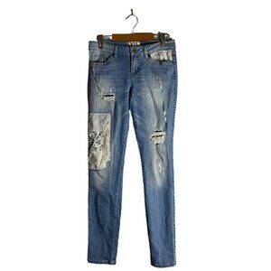 Guess Jeans Women's Patterned Skinny Mid Denim Jeans